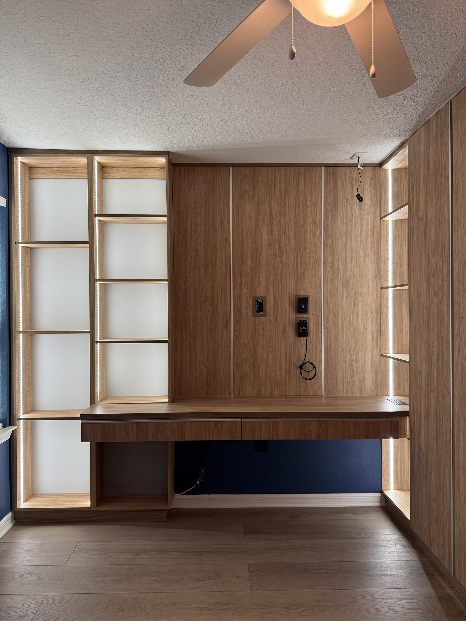 Reach-in closet neutral tones