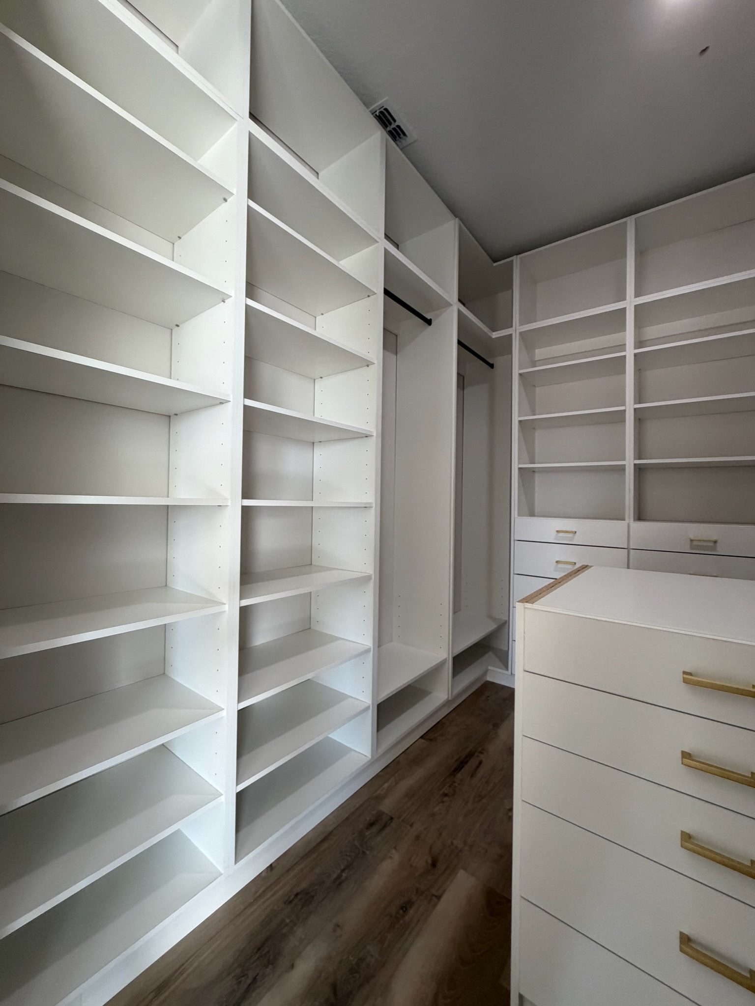 Walk-in mid-build interior view